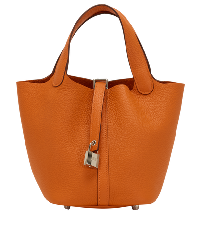 Picotin 18 In Clemence Orange, &pound;3,500, Handbags, Orange, Leather, Front view